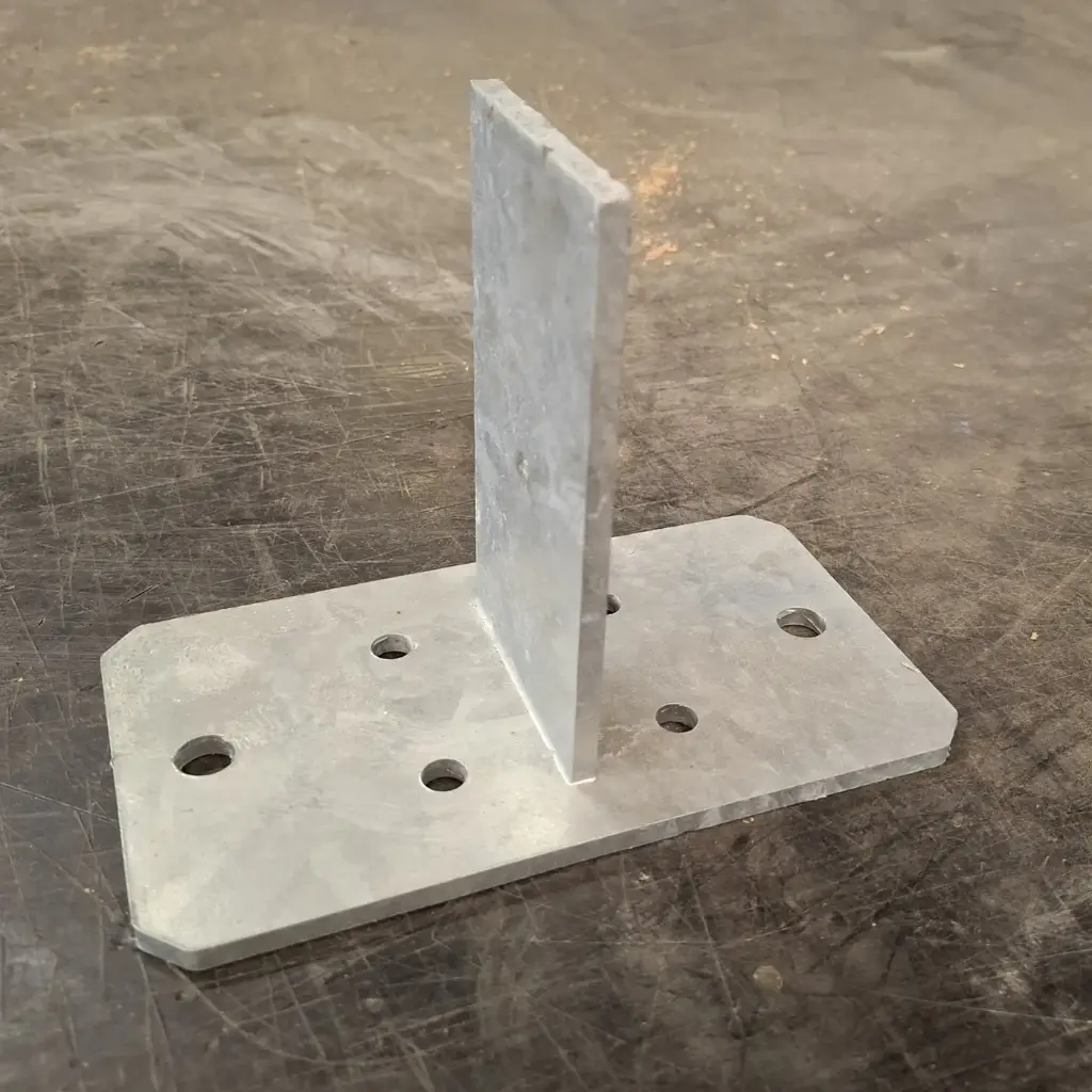 Platine T droit pour poteau rond ou carré